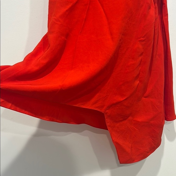 Vanessa Bruno Silk asymmetrical Red Spaghetti Strap Dress mini 36 size 2-4 - Picture 6 of 10